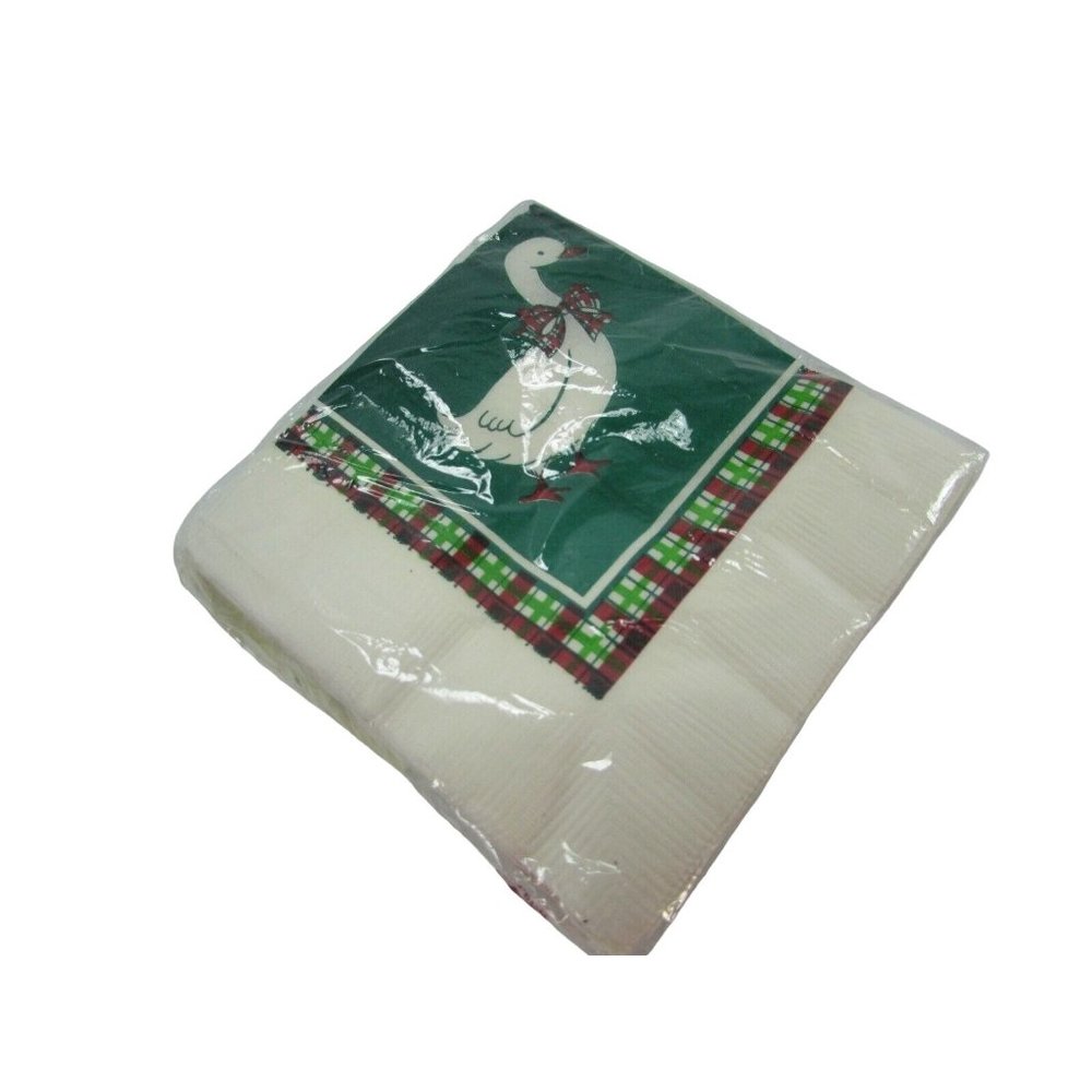 Vintage Paper Art Party Cocktail Beverage Napkins Goose 1980s Package 31491